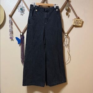 Vestique Charcoal Wide-Leg Jeans